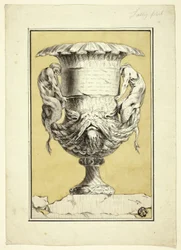Monumental vas med antropomorfa figurer