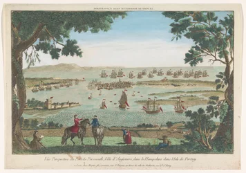 Utsikt över hamnen i Portsmouth Le port de Porsmouth ville d