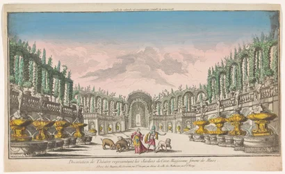 Utsikt över Circe .s trädgård Decoration de théatre, representativ les jardins de Circe (titel på objekt)