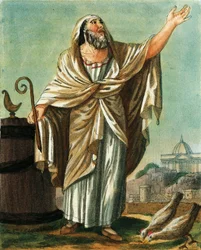 Augur, av Jacques Grasset de Saint-Sauveur (1757-1810), gravyr från antikens Rom, eller historisk och bildlig beskrivning av allt som har att göra med romerska människor, deras militär, seder, religiösa och offentliga liv