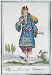 Happy Arabian Village - i "" Encyclopedia of Travels"" av Grasset St Sauveur, red. 1796