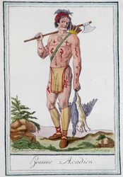 Acadian man - i "" Encyclopedia of travels"" av Grasset St Sauveur, red. 1796