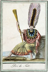 King of Tahiti - i "" Encyclopedia of Travels"" av J. Grasset Saint-Sauveur
