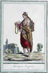 Sauvagesse iroquoise - i "" Encyclopedia of travels"" av Grasset St Sauveur, Paris