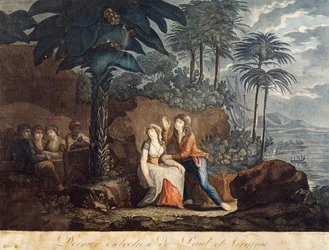 Paul och Virginia, illustration till roman av Jacques-Henri Bernardin de Saint-Pierre (1737-1814)