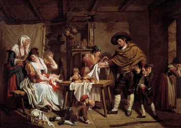 Blodgivaren, förtäring av en italiensk far Målning av Jacques Sablet (1749-1803) 1700-talet Stockolm, Nationalmuseum