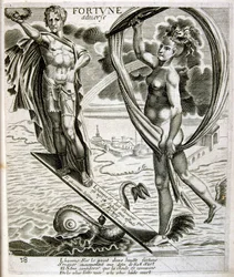 1600-talsgravyr ur en samling ordspråk. Paris 1657-1663. Av Jacques Lagniet (1620-1675). Fransk gravör. Från honom många samhällskritiska gravyrer och hånbilder som t.ex. hans ibland groteska och fantastiska illustrationer