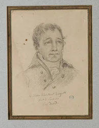Porträtt av Ignace-Eugène-Marie Degotti, ca 1815-25 (krita på ljusbrunt papper)