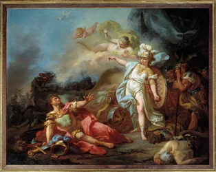 Slaget vid Minerve mot Mars Målning av Jacques Louis David (1748-1825) Sön. 1,4x1,8 m
