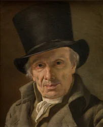 Man i hatt (olja på duk)