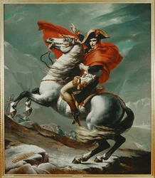 Napoleon korsar Sankt Bernhardspasset, en av fem versioner (olja på duk)