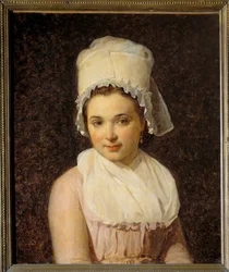 Porträtt av Catherine Marie Tallard (1772-1825) fru till Francois Lamy, borgmästare i Sougeres i Yonne-målningen av Jacques Louis David (1748-1825) 1795 Sön. 0,64x0,54 m - Porträtt av Catherine Marie Tallard (1772-1825), fru till Francois Lamy, borgmästare