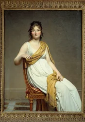 Porträtt av Madame Raymond Verninac (1780-1827) Syster till Eugene Delacroix Målning av Jacques Louis David (1748-1825) 1799 Sön. 1,45 x 1,12 m. Musee du Louvre, Paris - Porträtt av Madame Raymond de Verninac (1780-1827), syster till Eugene Delacroix. Pain