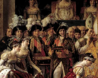 Napoleons rite. Detalj som föreställer Josephine hans anhängare och Philippe Henri, markis av Segur (1724-1801); Jannot de Moncey (hertig av Conegliano
