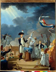 La Fayettes ed (Lafayette) vid federationens högtid den 14 juli