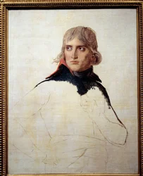 Oavslutat porträtt av Napoleon Bonaparte (1769-1821) i allmänmålning av Louis David (1748-1825) Omkring 1798. Dim. 0,81x0,65 m.