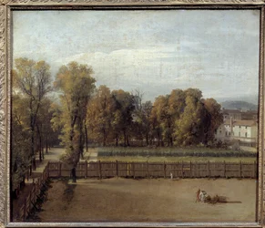 Utsikt över Luxemburgträdgården i Paris Målning av Louis David (1748-1825). 1794. Sön. 0,55 x 0,65