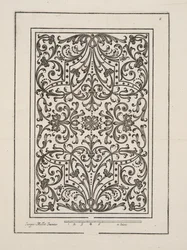 Design för Parterre, från Theatre des Plans et Jardinages, pub.1652 (gravyr)