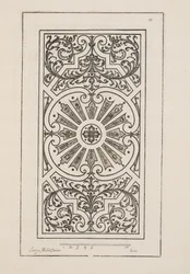Design för Parterre, från Theatre des Plans et Jardinages, pub.1652 (gravyr)
