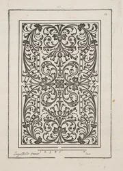 Design för Parterre, från Theatre des Plans et Jardinages, pub.1652 (gravyr)