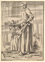 Omvänd kopia av Noisettes Nötknäppare, från Les Cris de Paris The Cries of Paris, 1700-talet.