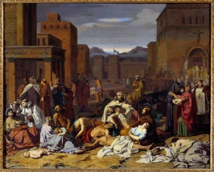 Pesten. Målning av Jacques Pilliard (1814-1898)
