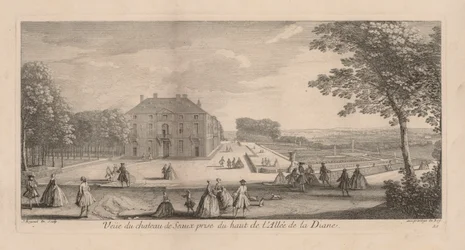 Utsikt över Chateau de Sceaux från Dianas strandpromenad.