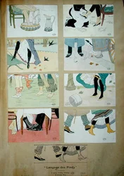 Vykort som visar "The Language of Feet"