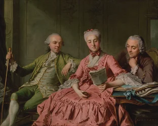Presumed portrait of the Duc de Choiseul and two companions