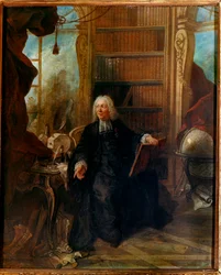 Abbe Jean Antoine Nollet fransk fysiker i sitt Muette-kabinett (målning)