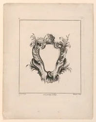 Escutcheon, från "Recueil Nouveau de Differens Cartouche"