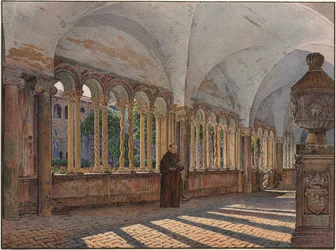 Utsikt över San Giovanni-klostret i Laterano, Rom, 1836.