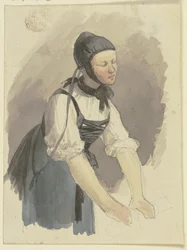 Gripande kvinna