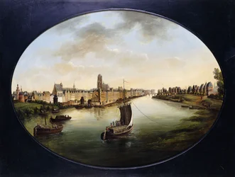 Utsikt över Frankfurt; Utsikt över Frankfurt, ca 1810-18