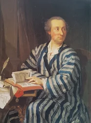Tyska: Porträtt av Samuel Isaak Emanuel Gross (1732-1763), officer i schweizergardet.