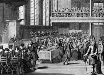 Döpares middag, gravyr av Jacobus van der Schley (1715-1779) från religiösa ceremonier och seder hos alla världens folk