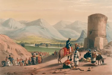The Valley of Maidan, ca 1839 (litografi, tonad)