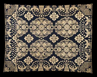 Jordbruk och tillverkare Dubbeltyg täcke, ca. 1821-1828 (ull och bomull)