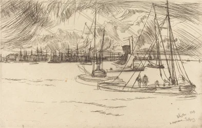 Amsterdam från Tolhuis, 1863.