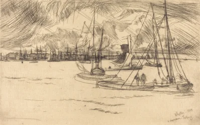 Amsterdam från Tolhuis, 1863.