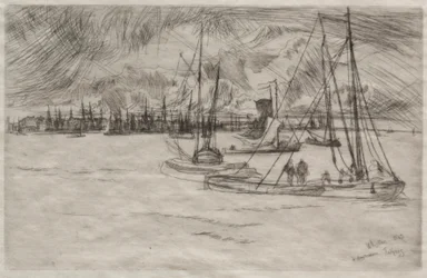 Amsterdam från Tolhuis, 1863.