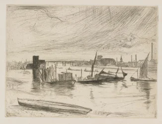 Battersea Dawn Cadogan Pier, 1863.