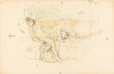 Draperad figur, liggande, 1892.