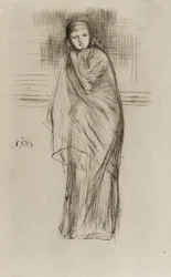 Draperad modell, 1870.