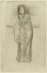 Draperad modell, 1870.