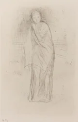 Draperad modell, 1870.