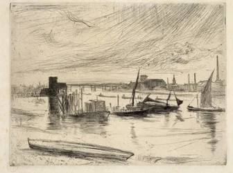 Early Morning, Battersea, 1861 (torrnål)