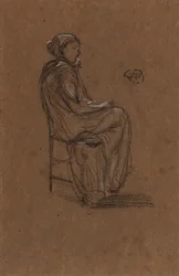 Kvinnlig figur, sittande, 1870-1873.