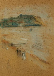 Figurer på en strand nära klippor, ca. 1870-74