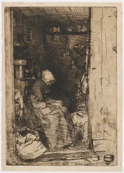 Den gamla kvinnan i trasor, 1858.